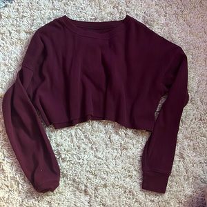 Brandy crop waffle knit sweater